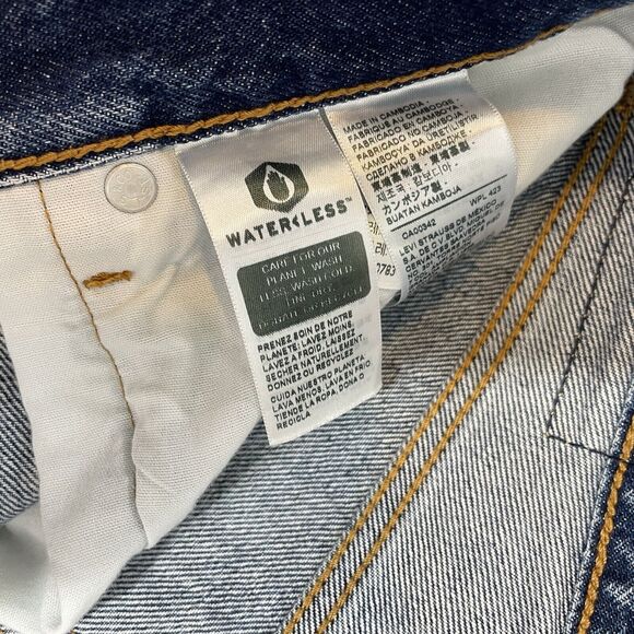 Levi’s Strauss Men’s 501 Jeans Button Fly Straight Leg Blue Distressed 31x30 - Picture 7 of 11